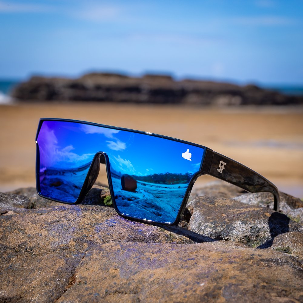 Sea Breeze Sunglasses - Polarised Lens Blue  Side View- Stay Fancy
