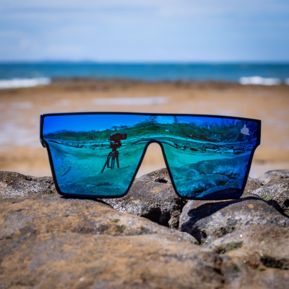 Sea Breeze Sunglasses - Polarised Lens Blue Front View - Stay Fancy