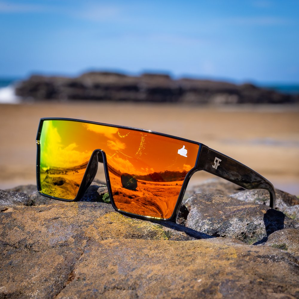 Sea Breeze Sunglasses - Polarised Lens Orange  Side View- Stay Fancy